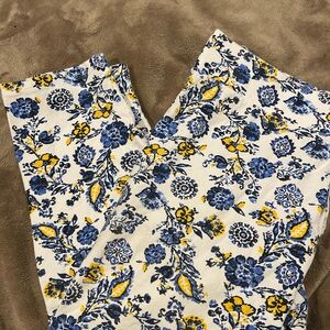 C Brand Blue and Yellow Floral Pants